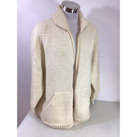Vintage Cowichan Full Zip Deer Sweater Made USA Mens 2XL - Picture 6 of 6